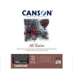 Canson - Canson Mi-Teintes Pastel Defteri 160g 24x32cm 20 Yaprak Black