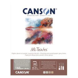 Canson - Canson Mi-Teintes Pastel Defteri 160g 24x32cm 20 Yaprak Grey Tones