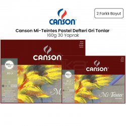 Canson Mi-Teintes Pastel Defteri Gri Tonlar 30 Yaprak 160g - Thumbnail