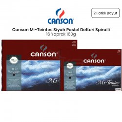 Canson - Canson Mi-Teintes Siyah Pastel Defteri Spiralli 16 Yaprak 160g