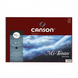 Canson - Canson Mi-Teintes Siyah Pastel Defteri Spiralli 16 Yaprak 160g (1)