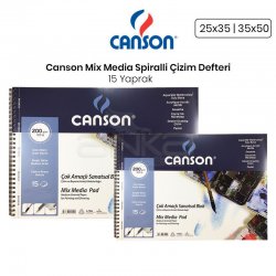 Canson - Canson Mix Media Spiralli Çizim Defteri 15 Yaprak 200g