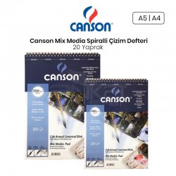 Canson Mix Media Spiralli Çizim Defteri 20 Yaprak 200g - Thumbnail
