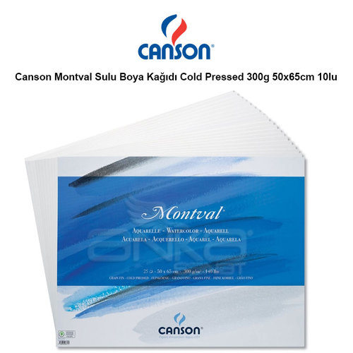 Canson Montval Sulu Boya Kağıdı Cold Pressed 300g 50x65cm 10lu