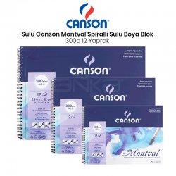 Canson - Canson Montval Spiralli Sulu Boya Blok 300g 12 Yaprak