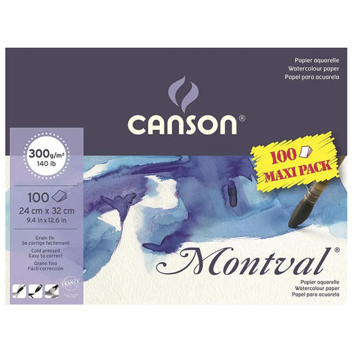 Canson Montval Sulu Boya Blok 300g 100 Yaprak Maxi Pack