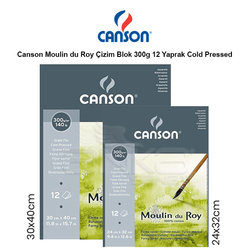 Canson - Canson Moulin du Roy Çizim Blok 300g 12 Yaprak Cold Pressed