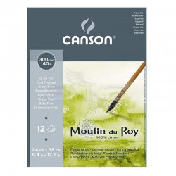 Canson Moulin du Roy Çizim Blok 300g 12 Yaprak Cold Pressed - Thumbnail