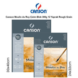 Canson - Canson Moulin du Roy Çizim Blok 300g 12 Yaprak Rough Grain