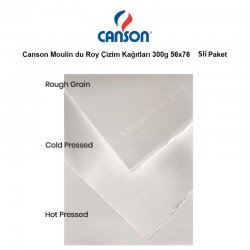 Canson Moulin du Roy Çizim Kağıtları 300g 56x76 5li Paket - Thumbnail