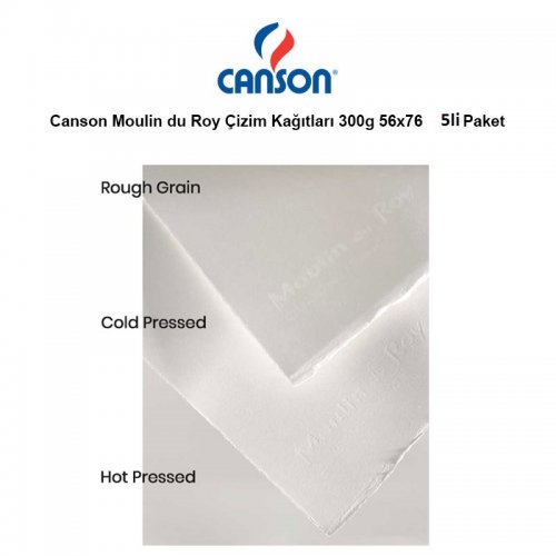 Canson Moulin du Roy Çizim Kağıtları 300g 56x76 5li Paket