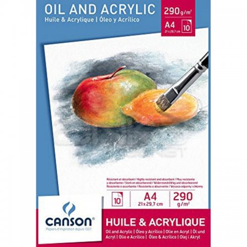Canson Oil & Acrylic Paper Pad Yağlı & Akrilik Boya Çizim Defteri 290g 10 Yaprak