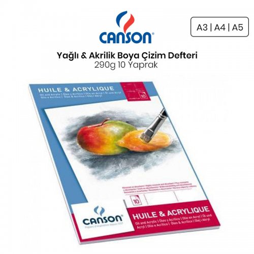 Canson Oil & Acrylic Paper Pad Yağlı & Akrilik Boya Çizim Defteri 290g 10 Yaprak