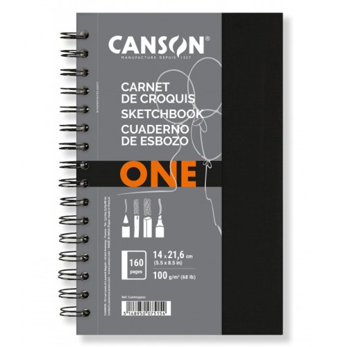 Canson One Art Book Çizim Defteri Spiralli 100g 80 Yaprak 14x21,6cm - 14x21,6cm