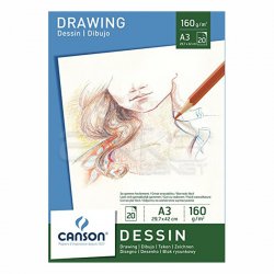 Canson White Drawing Paper Pad Beyaz Çizim Defteri 160g 20 Yaprak - Thumbnail