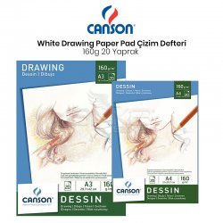Canson White Drawing Paper Pad Beyaz Çizim Defteri 160g 20 Yaprak - Thumbnail