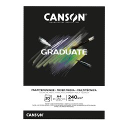 Canson Graduate Multitechnique Mixed Media Black Pad 240g 20 Yaprak - Thumbnail