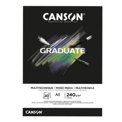Canson Graduate Multitechnique Mixed Media Black Pad 240g 20 Yaprak - Thumbnail