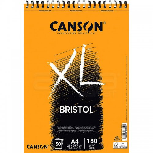 Canson XL Bristol Spiralli Çizim Defteri 180g 50 Yaprak
