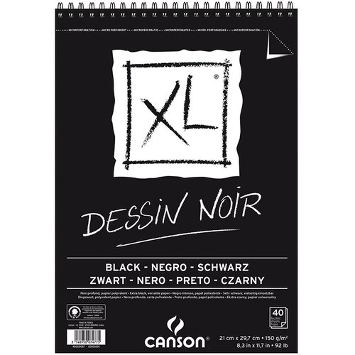 Canson XL Dessin Noir Siyah Çizim Bloğu