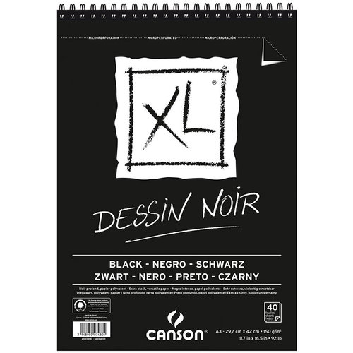 Canson XL Dessin Noir Siyah Çizim Bloğu