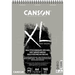 Canson XL Dry Mix Media Grey Sand Paper Spiralli Defter 40 Yaprak 160g - Thumbnail