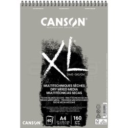 Canson - Canson XL Dry Mix Media Grey Sand Paper Spiralli Defter 40 Yaprak 160g A4