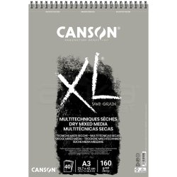 Canson - Canson XL Dry Mix Media Grey Sand Paper Spiralli Defter 40 Yaprak 160g A3