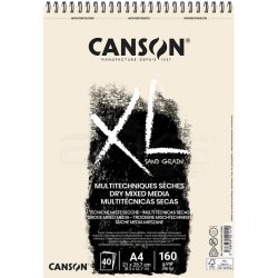 Canson - Canson XL Dry Mix Media Naturel Sand Paper Spiralli Defter 40 Yaprak 160g A4