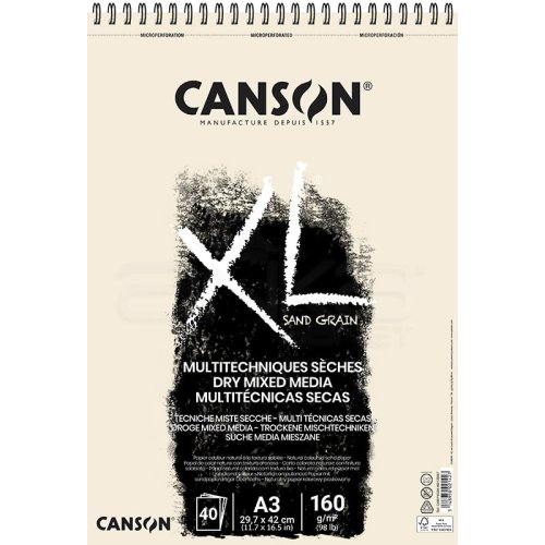 Canson XL Dry Mix Media Naturel Sand Paper Spiralli Defter 40 Yaprak 160g A3