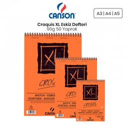 Canson - Canson XL Croquis Eskiz Defteri 90g 50 Yaprak Üstten Spiralli