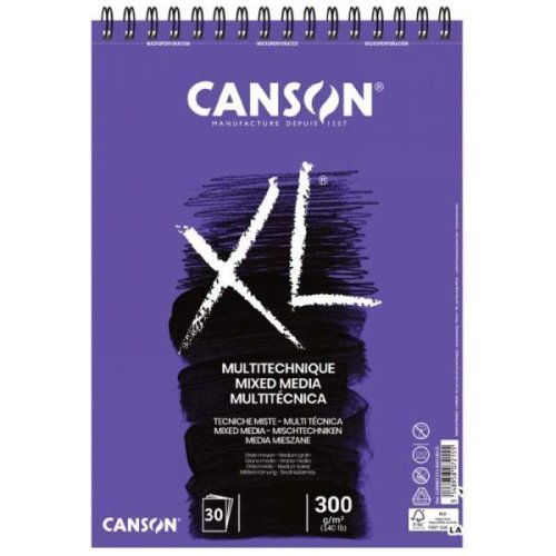 Canson XL Mix Media Çok Amaçlı Spiralli Çizim Defteri 300g A4