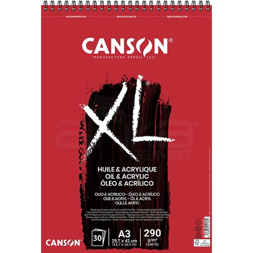 Canson XL Oil & Acrylic Spiralli Defter 30 Yaprak 290g