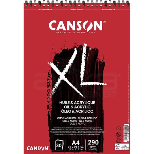 Canson XL Oil & Acrylic Spiralli Defter 30 Yaprak 290g