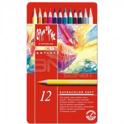 Caran dAche - Caran dAche Supracolor Soft Aquarelle 12li Sulu Boya Kalem Seti