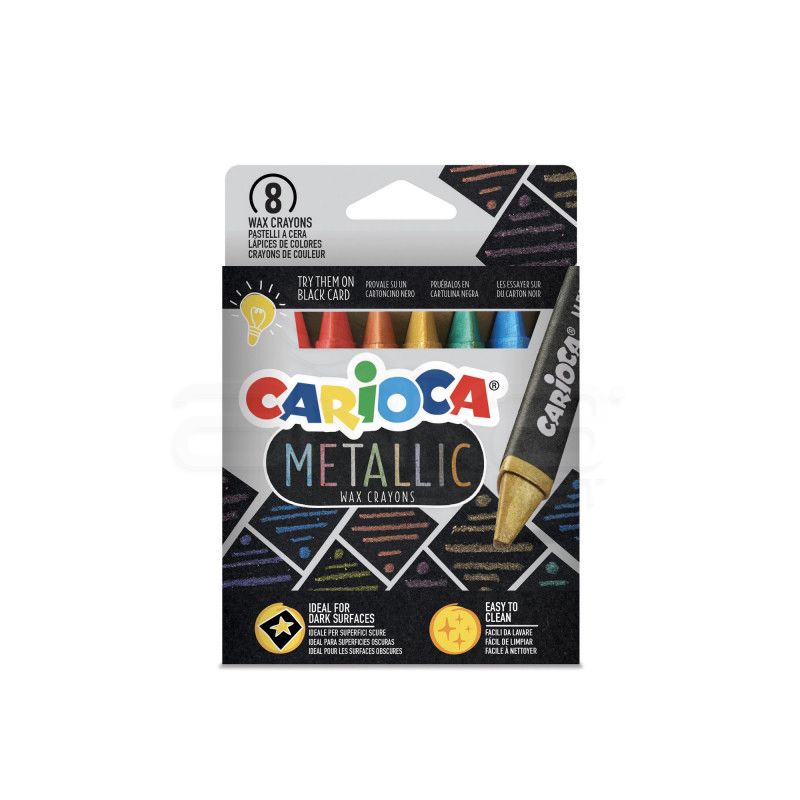 Carioca Metallic Maxi Wax Crayons Yıkanabilir Pastel Boya 8li 43163