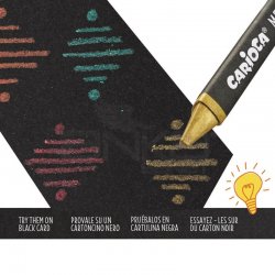 Carioca Metallic Maxi Wax Crayons Yıkanabilir Pastel Boya 8li 43163 - Thumbnail