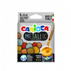 Carioca Metallic Ready Tempera Süper Yıkanabilir Parmak Boyası 6x25ml KO026 - Thumbnail