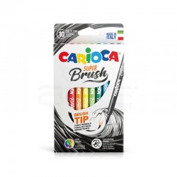 Carioca Süper Brush Fırça Uçlu Keçeli Kalem Seti 10 Renk 42937 - Thumbnail