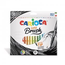 Carioca Süper Brush Fırça Uçlu Keçeli Kalem Seti 20 Renk 42968 - Thumbnail