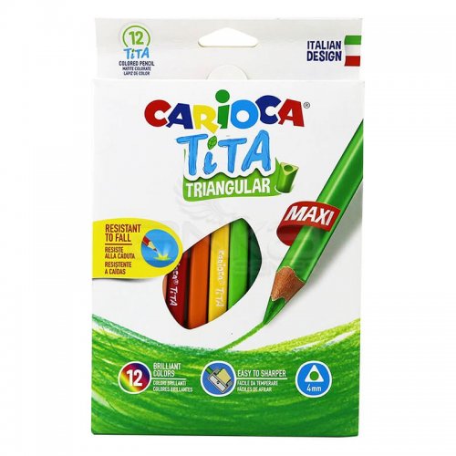 Carioca Tita Maxi Üçgen Kuru Boya Kalemi 4mm 12li 42791
