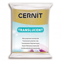 Cernit - Cernit Translucent (Transparan) Polimer Kil 56g 050 Glitter Gold