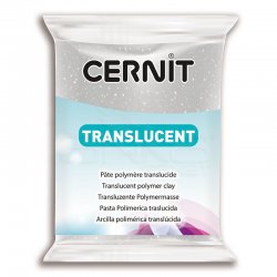 Cernit - Cernit Translucent (Transparan) Polimer Kil 56g 080 Glitter Silver