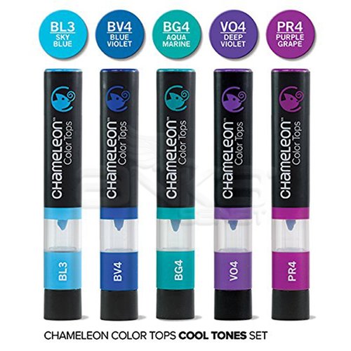 Chameleon Color Tops Marker Kalem 5li Set Cool Tones
