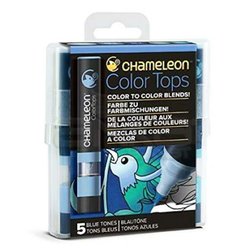 Chameleon - Chameleon Color Tops Marker Kalem 5li Set Blue Tones