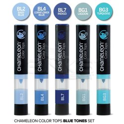 Chameleon Color Tops Marker Kalem 5li Set Blue Tones - Thumbnail
