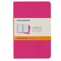 Moleskine - Moleskine Çizgili Cahier Not Defteri 3lü Set Cep Boy Kinetik Pembe