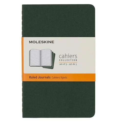 Moleskine Cahier Journals Çizgili Defter 3lü 9x14cm Myrtle Green