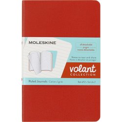 Moleskine - Moleskine Çizgili Volant Not Defteri 2li Set Cep Boy Turuncu+Aqua Mavi