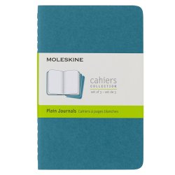 Moleskine - Moleskine Cahier Journals Çizgisiz Defter 3lü 9x14cm Brisk Blue CH013B44